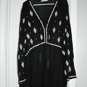Black Dress/Tunic with Diamond Accents